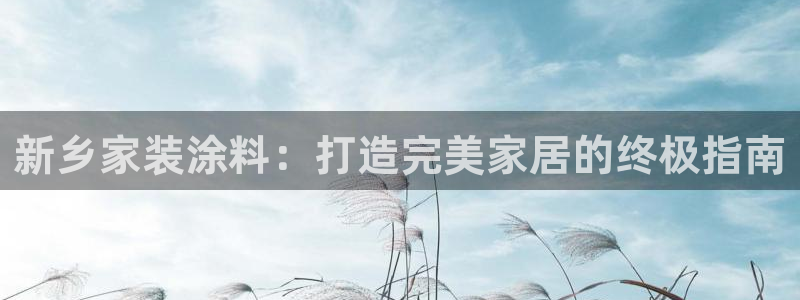 和记国际开户网站：新乡家装涂料：打造完美家居的终极指南
